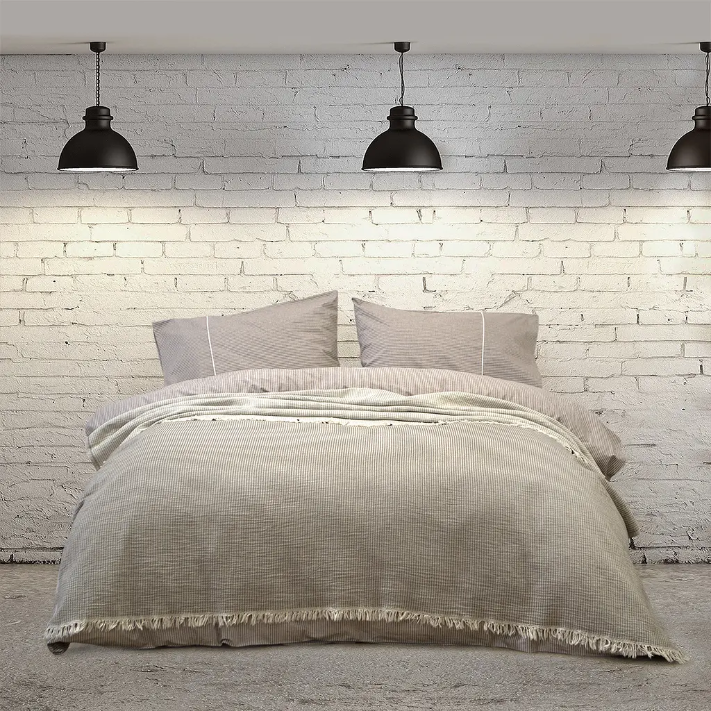 Покрывало Lotus Home - Premium Stripe коричневый 190x225 - фото 2