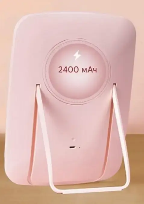 Зеркало настольное косметическое Salon Professional Makeup Mirror 33 светодиоды USB или батарейки розовый - фото 2