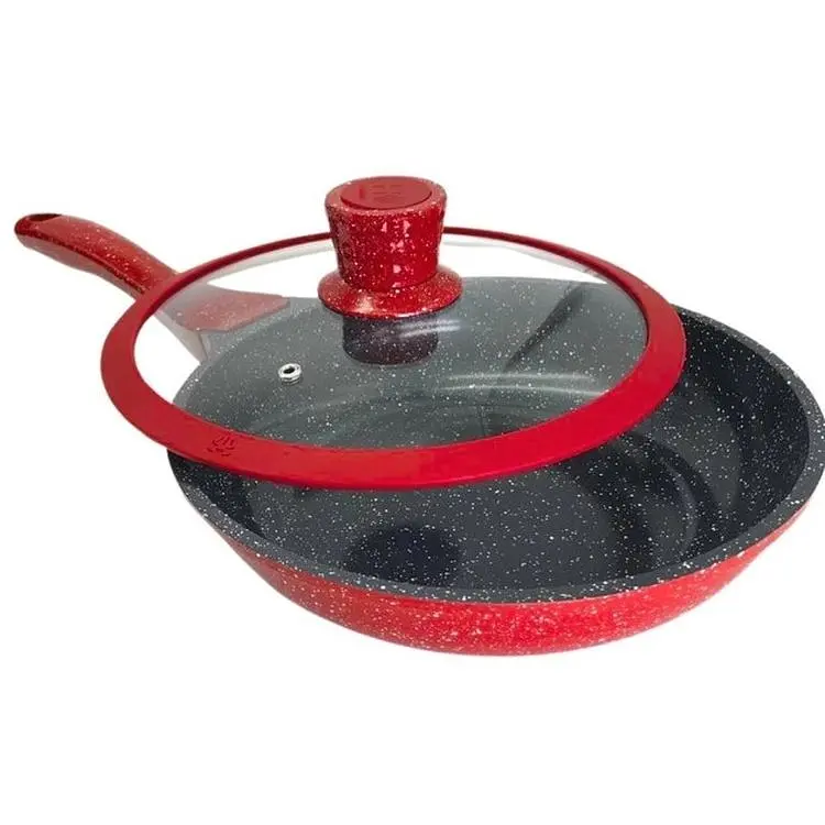 Набір каструль Higher Kitchen НК-324 з гранітним антипригарним покриттям та сковородою червоний (42864-НК 324R_2356) - фото 4