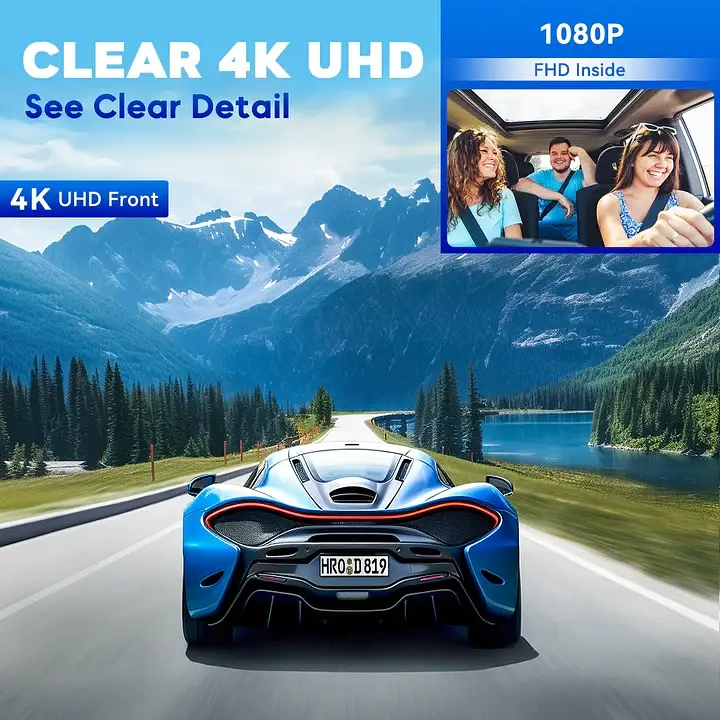 Автомобільний відеореєстратор Toguard 4K з передньою та задньою камерами, нічне бачення, карта 64 ГБ - фото 4