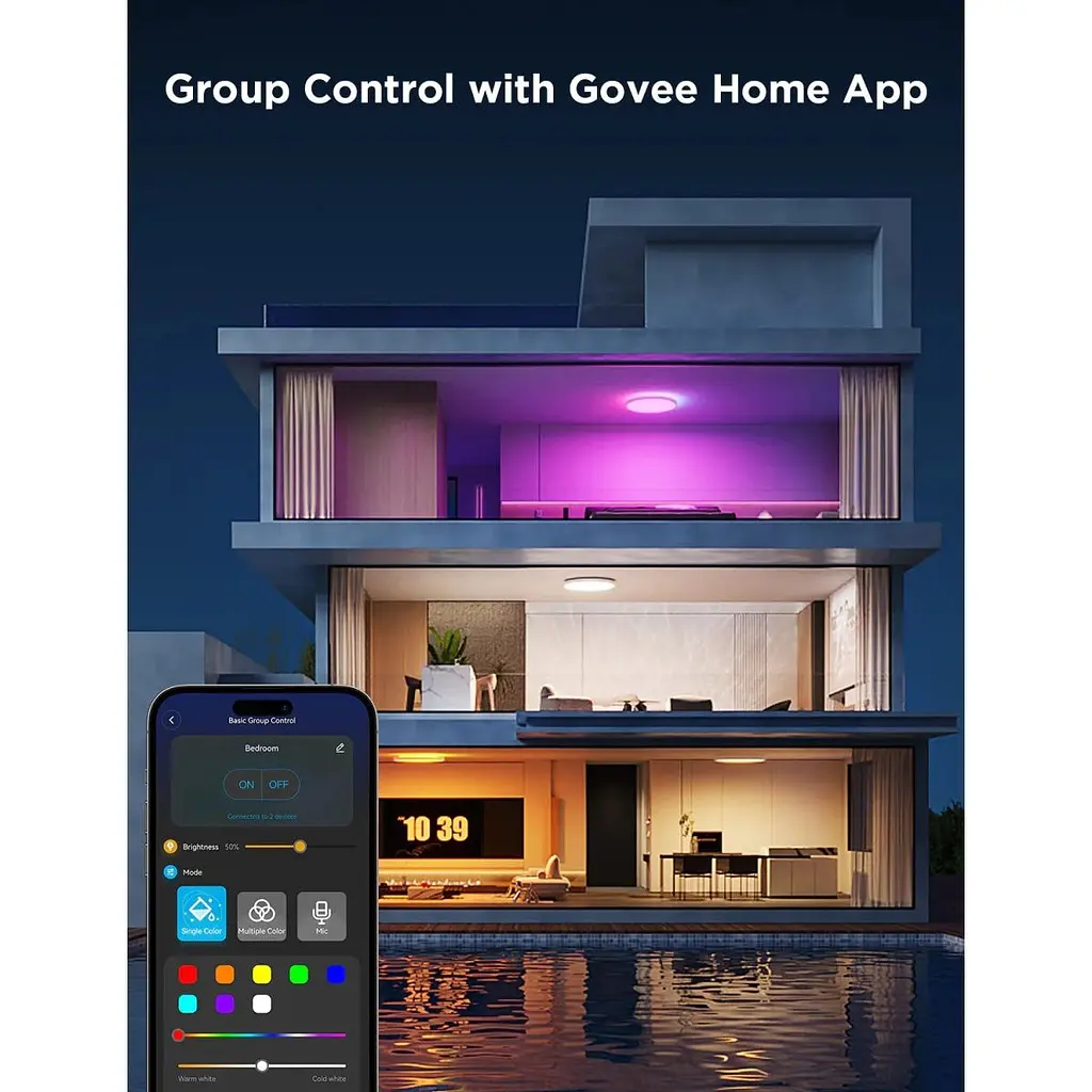 Потолочный светильник Govee 30cm RGBWW + RGBIC Smart Ceiling Light (H60A1) [129580] - фото 6