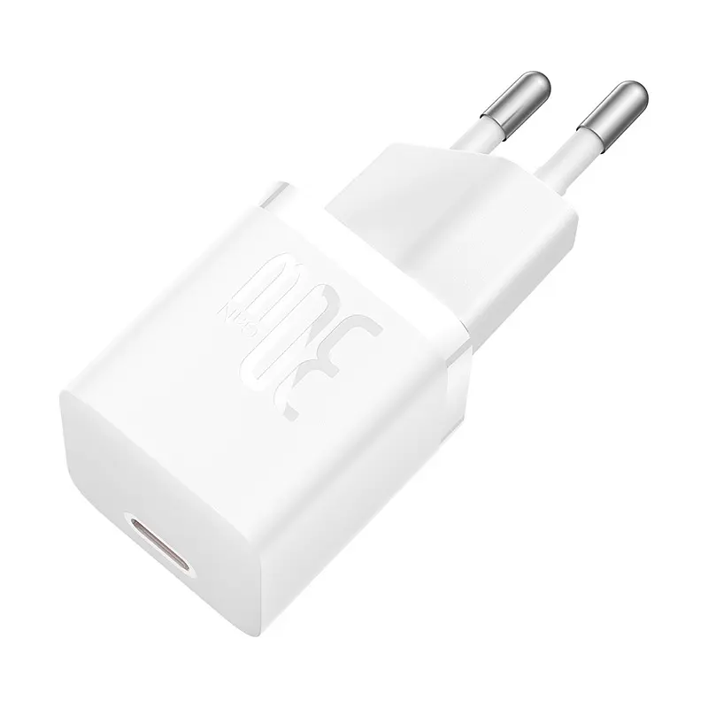 Мережевий зарядний пристрій з кабелем Baseus GaN5 Fast Charger(mini) 1C 30W EU Moon White(With: Fast Charging Data Cable Type-C) (P10110902213-00) - фото 6