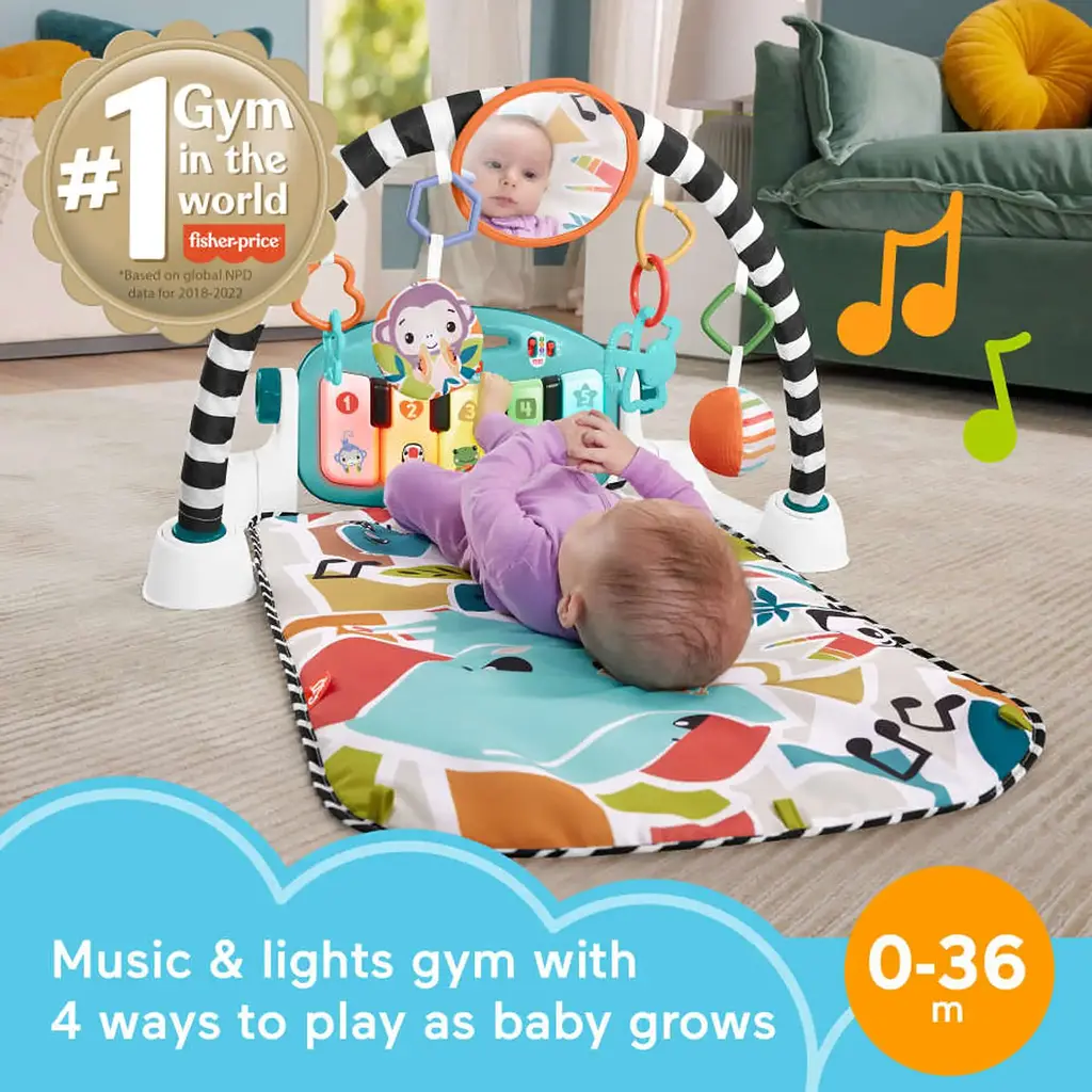 Килимок-ігровий центр з технологією Smart Stages Fisher-Price Натискай та грай (англ.) блакитний  - фото 6