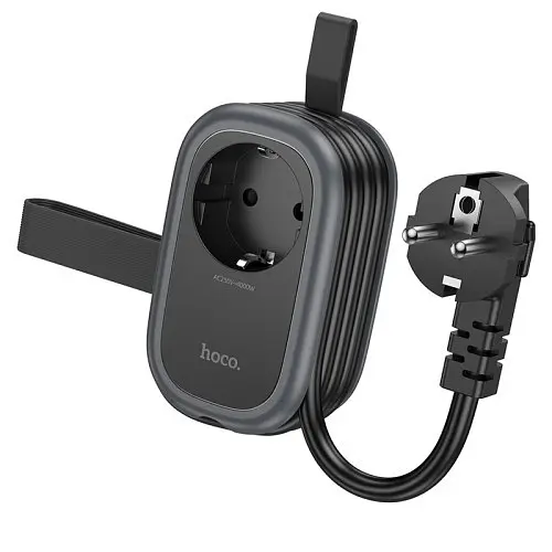 Сітковий підовжувач HOCO NS6 Sharp 1 position(1C2A) desktop socket(EU/GER) Чорний - фото 6