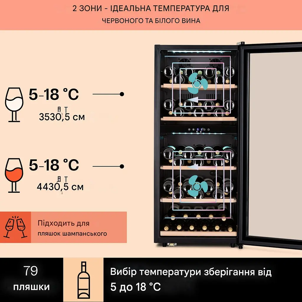 Винный холодильник Klarstein Barossa 91 Duo (10045826) - фото 3