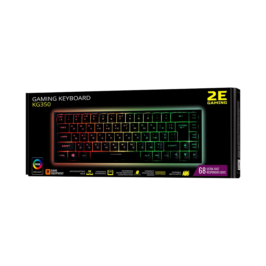 Клавиатура 2E GAMING KG350 RGB 68key USB Black (2E-KG350UBK) - фото 4