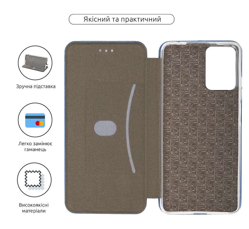 Чехол-книжка для Motorola G04/G24/G04s/E14, G-Case, синий, кожаный чехол-книжка из экокожи (PU) и TPU, с магнитом, с подставкой и вместительным кардхолдером, противоударный, защита всего корпуса, ArmorStandart (ARM73898) - фото 3