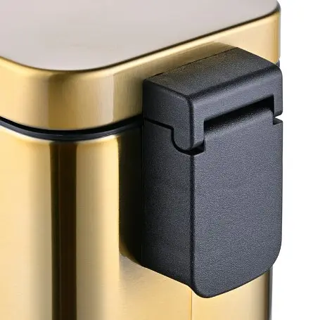 Відро для сміття Mixxus Premium Quadro-TC0105 Brushed Gold з плавним закриттям, прямокутне 5 л золотий (MI8394) - фото 4
