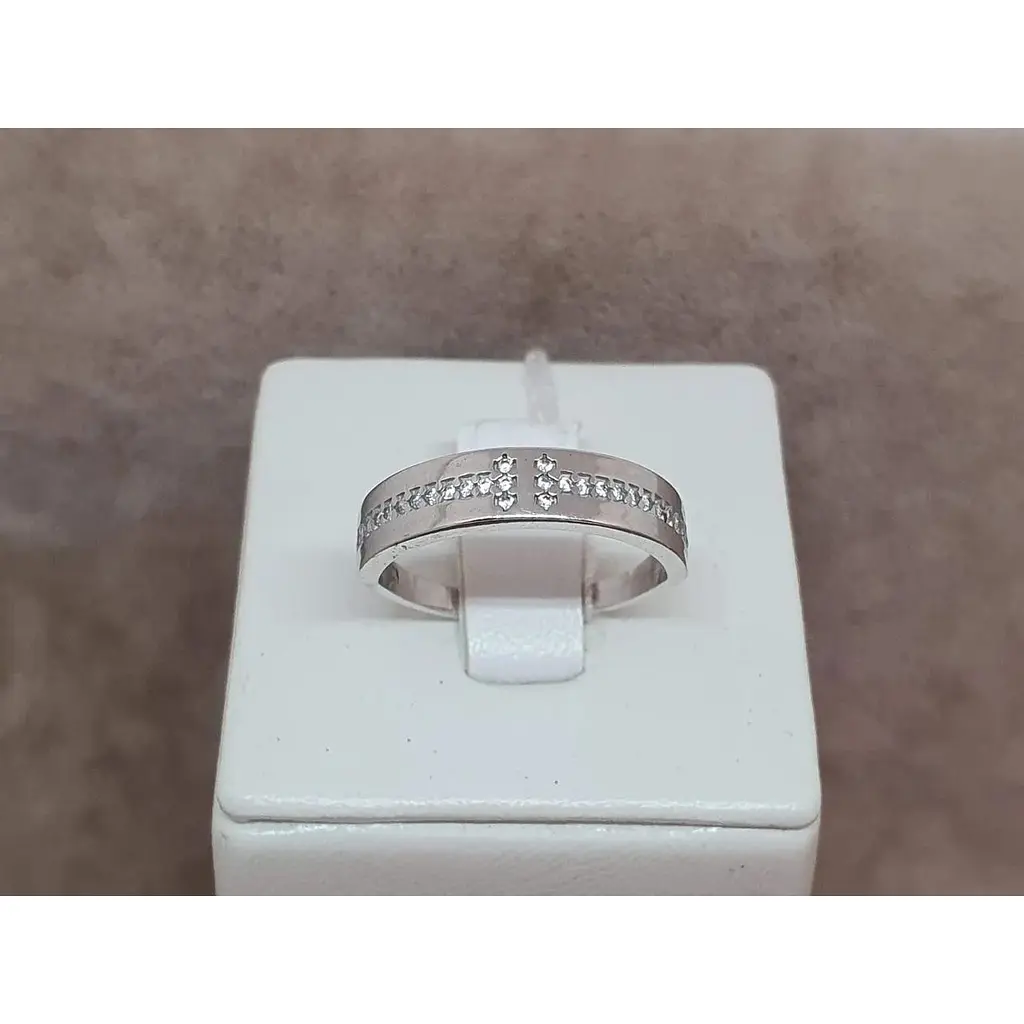 Срібне кільце Агні ТАНДЕМ з фіанітами. 1607/1Р-CZ 18 - фото 4