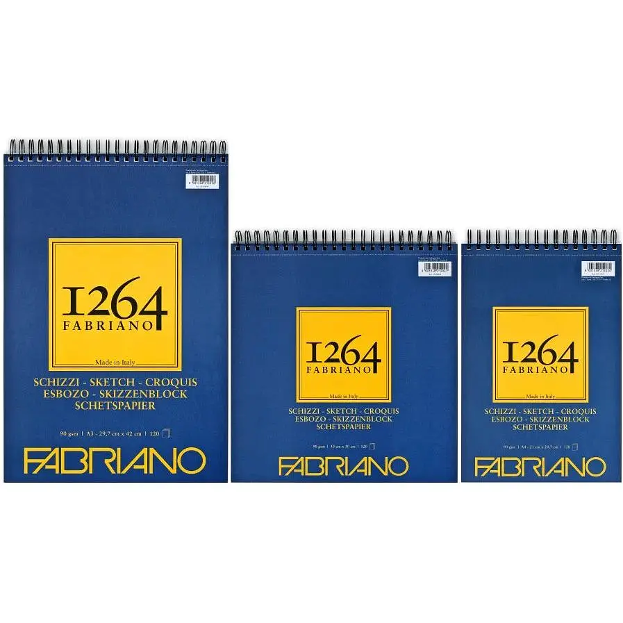 Альбом на спирали для рисунка и эскизов Fabriano 1264 А4 90г/м2 120л слоновая кость - фото 2