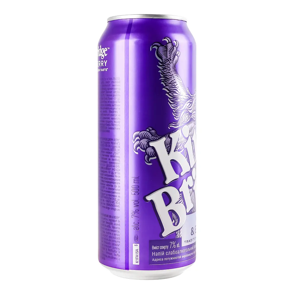 Напиток слабоалкогольный King's Bridge Gin & Berry сильногазированный 7% 0.5 л - фото 3