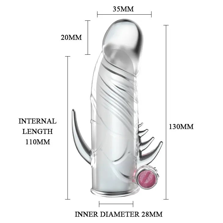 Насадка на пеніс із вібрацією Baile Penis Sleeve Vibrating Baile BI-010045Z-2 99118 - фото 6