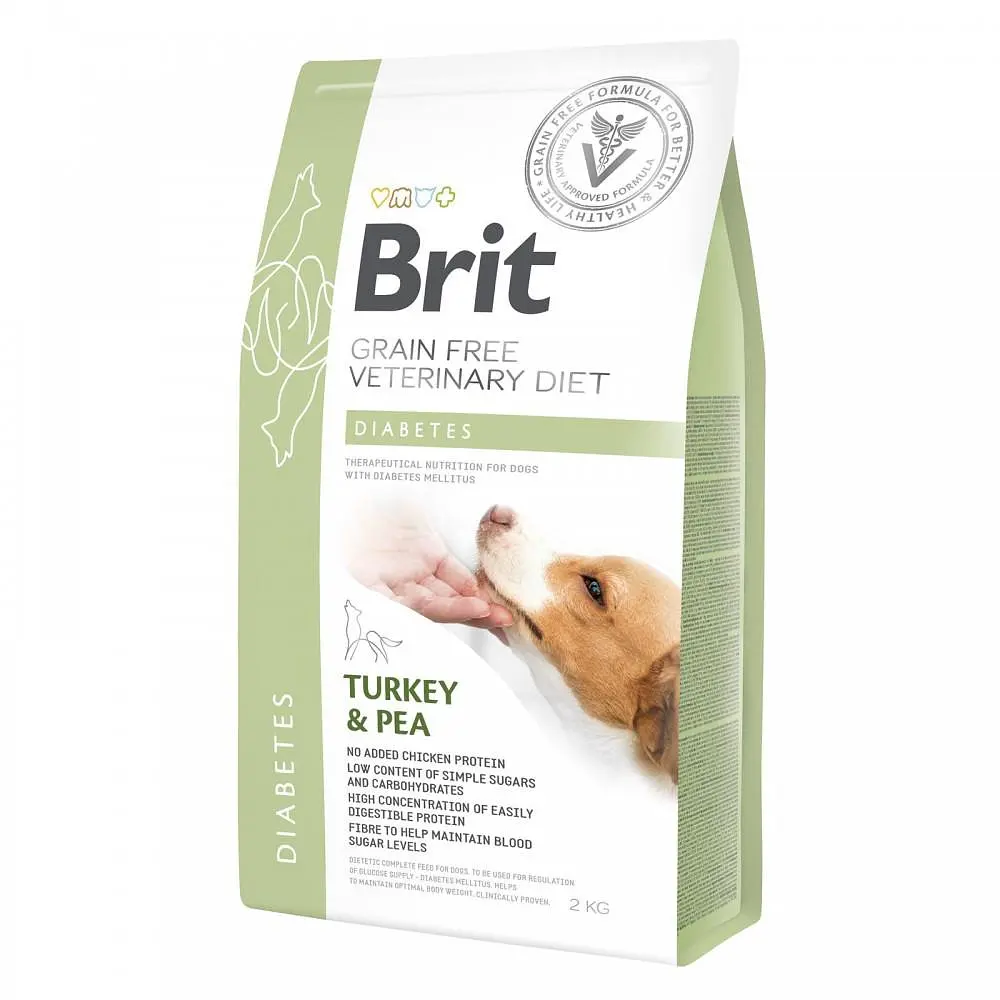 Дієтичний сухий корм Brit GF VetDiet Dog Diabetes для собак, при цукровому діабеті з індичкою та горохом 2 кг (арт.170943/528103)