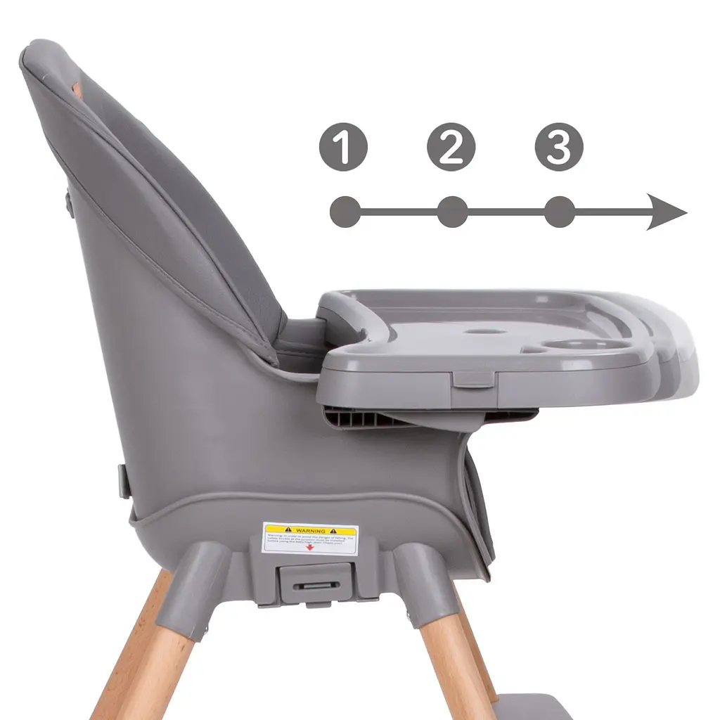 Стульчик для кормления Kidwell Eatan Wood 4 в 1 Gray (5901130091003) - фото 9