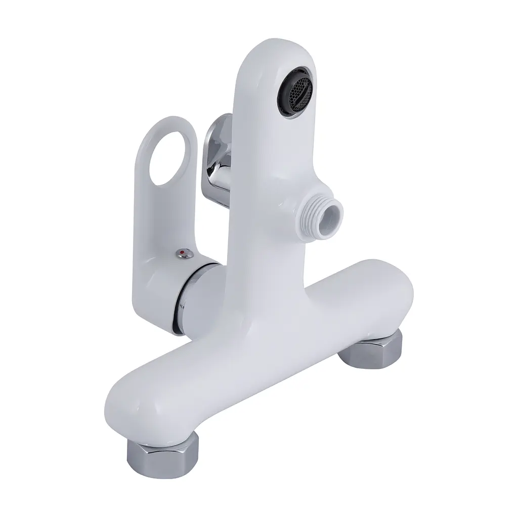 Змішувач для ванни Qtap Jay (з душовим гарнітуром) QTJAY259CRW45553 Chrome/White Білий - фото 3