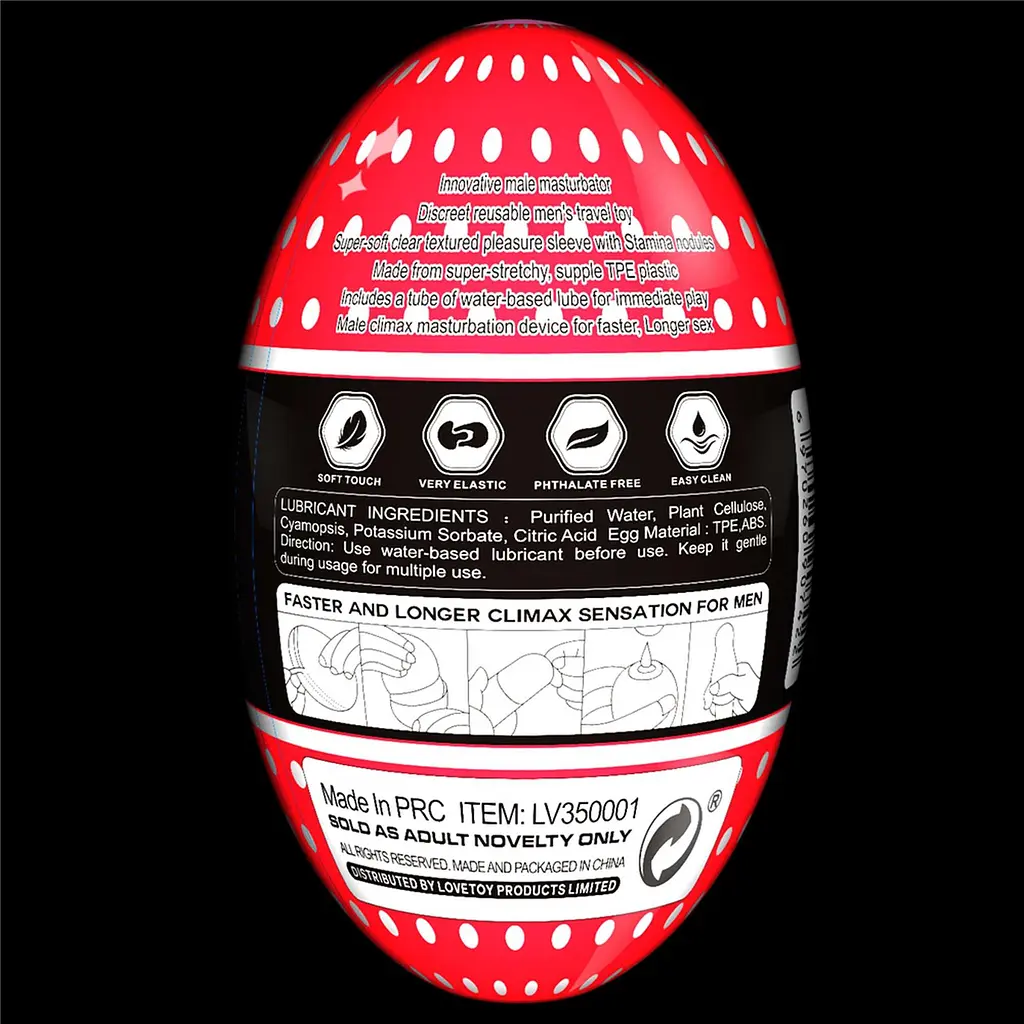 Мастурбатор яйцо Lovetoy Giant Egg Stamina Nodules Edition прозрачный - фото 4