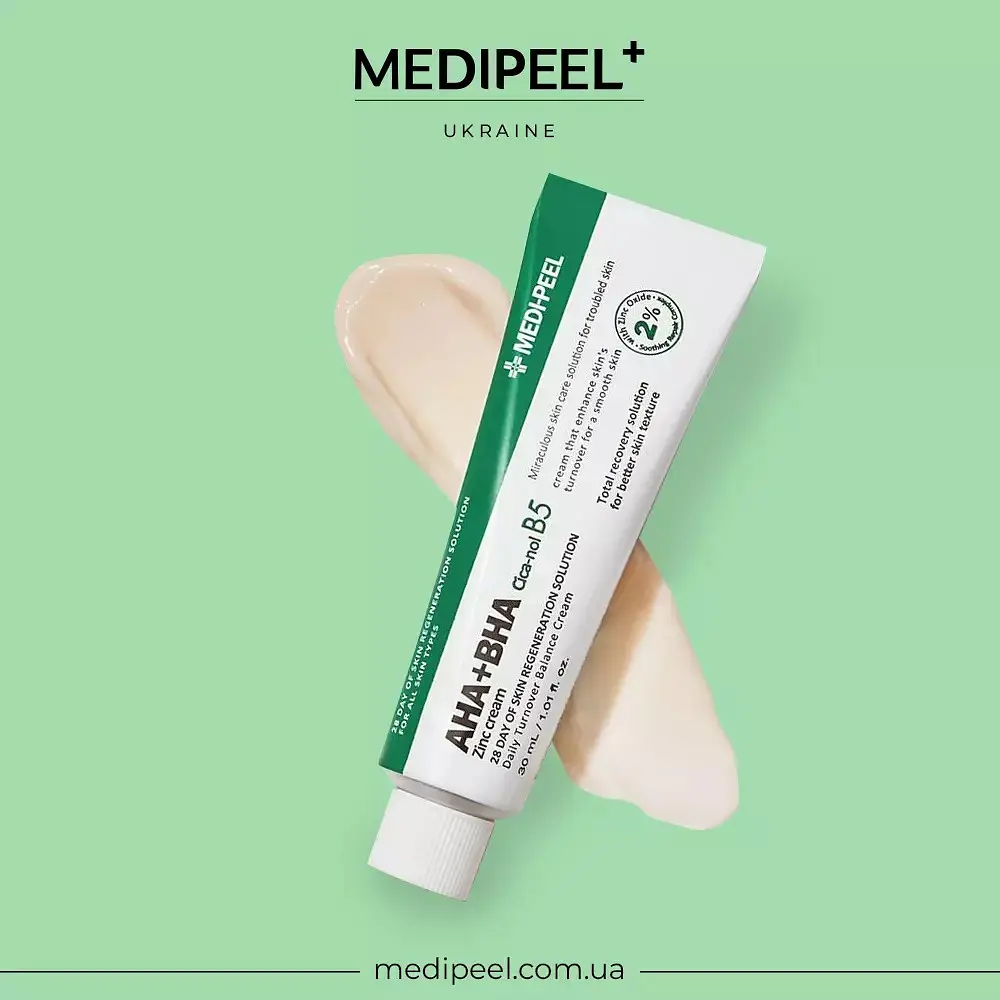 Крем для обличчя Medi Peel AHA BHA Zinc Cica-Nol B5 Cream оновлювальний з цинком і центеллою 30 мл - фото 4