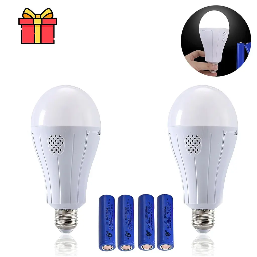 Комплект ламп светодиодных аккумуляторных светильники в виде лампочки 20W LED Intelligent Bulb E27 - фото 2