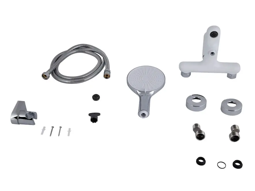 Смеситель для ванной Qtap Jay, Chrome/White (k35) с душевым гарнитуром QTJAY259CRW45553 - фото 4
