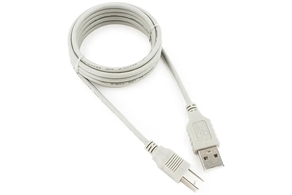 Кабель для принтера TCOM Usb 2.0 AM/BM длина 1.8 м белый - фото 2