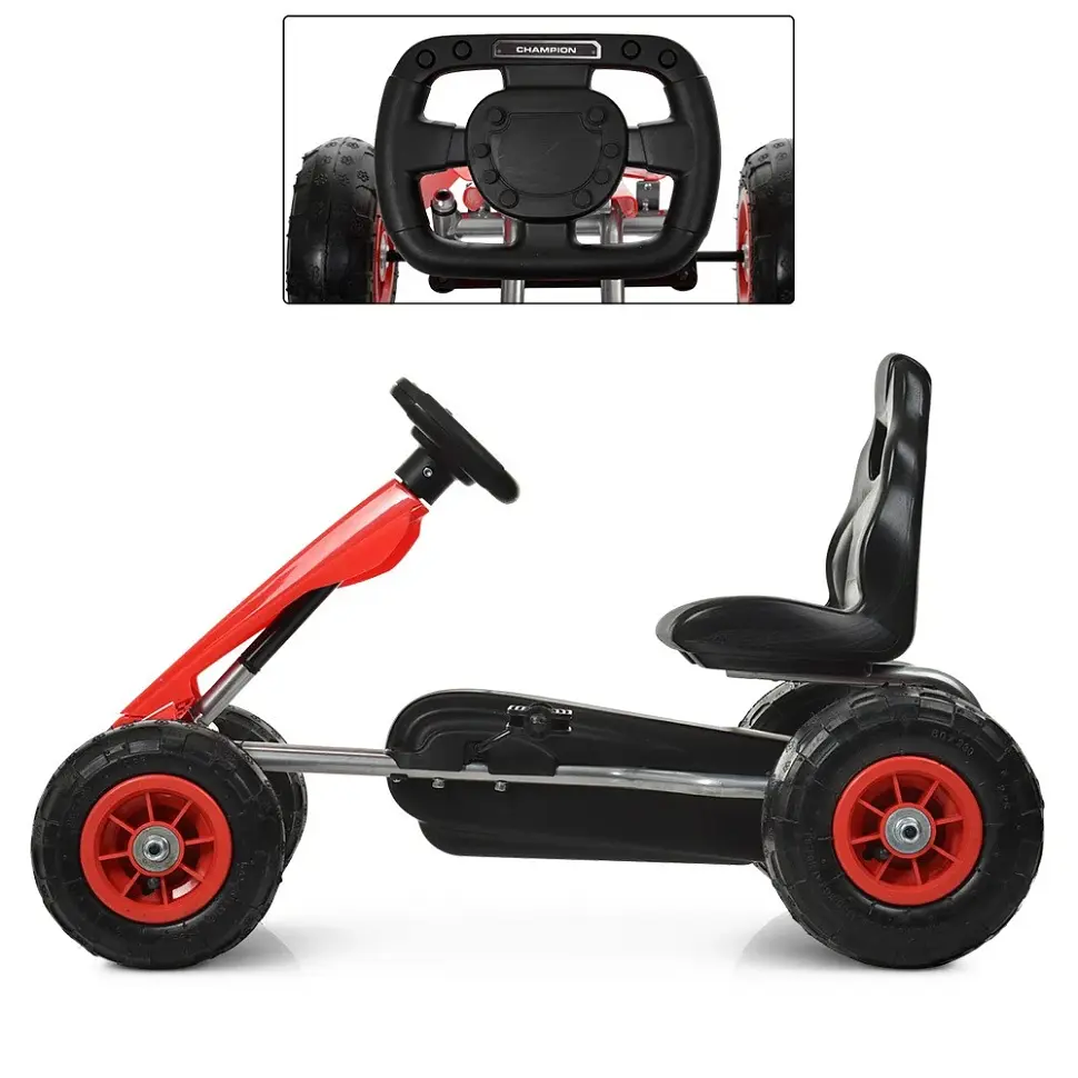 Педальный карт Bambi kart M 4036-3 надувные колеса Красный - фото 3