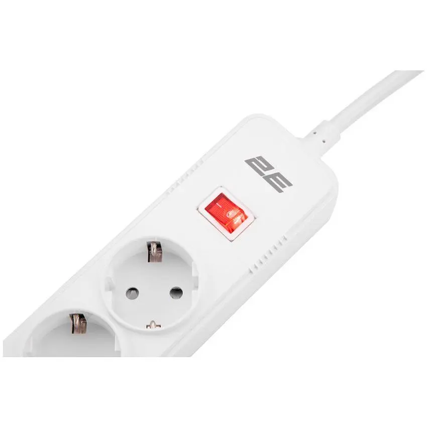 Сетевой фильтр-удлинитель 2E SP515M2-USB-WH 5хSchuko, 3xUSB, 2 м, 5розеток, 16A, 3.68 кВт - фото 3