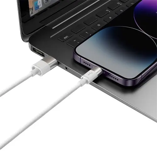 USB Baseus StarSpeed 1-for-3 Fast Charging Data Cable USB для M+L+C 3.5A 1.2m білий CAXS000002 - фото 5