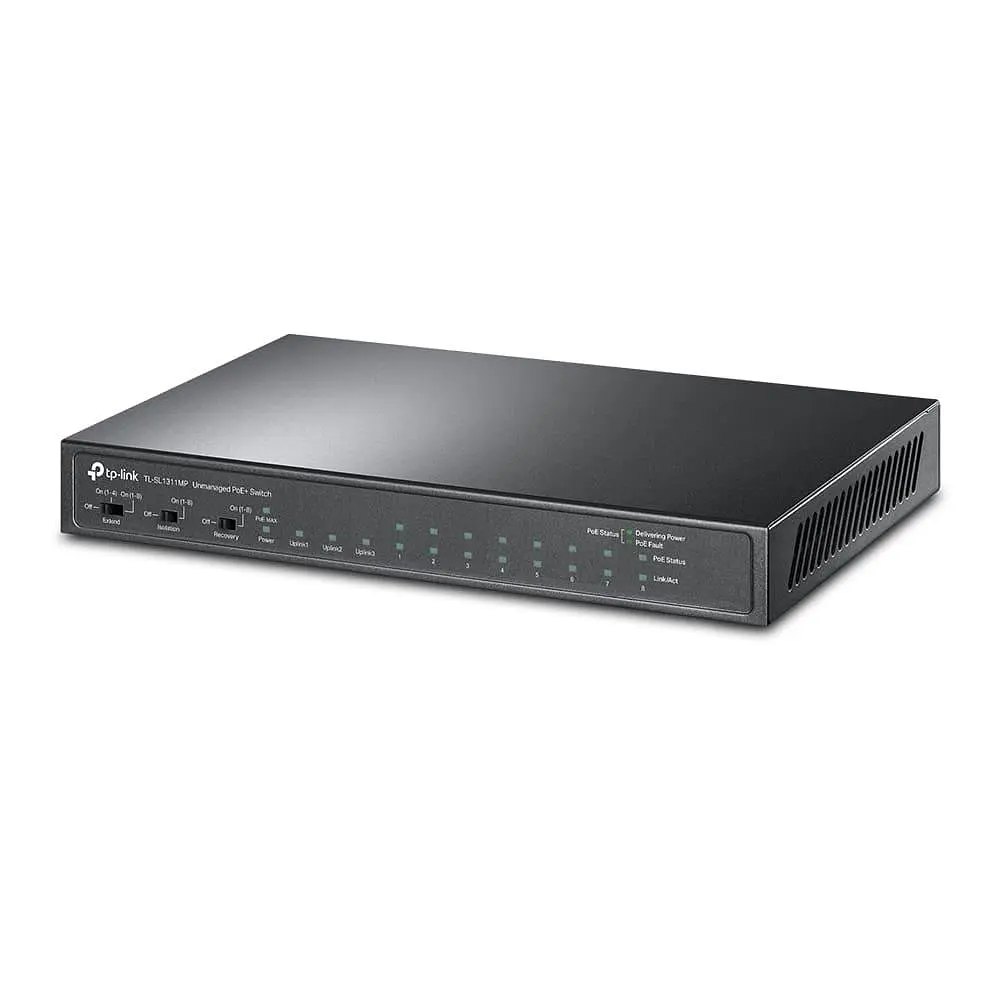 Коммутатор TP-Link TL-SL1311MP 8-Port PoE+ + 2-Port Gigabit + 1-Port SFP Desktop (TL-SL1311MP) - фото 2