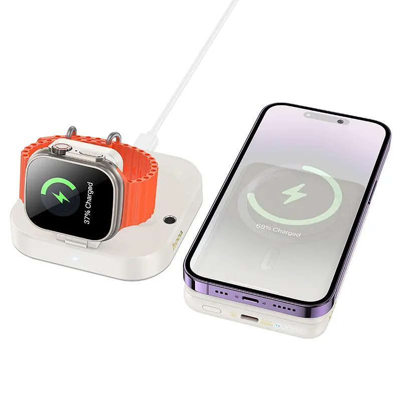 БЗП Hoco CQ16 Astute 4in1 + Power Bank PD20W 10000 mAh Milky White - фото 2