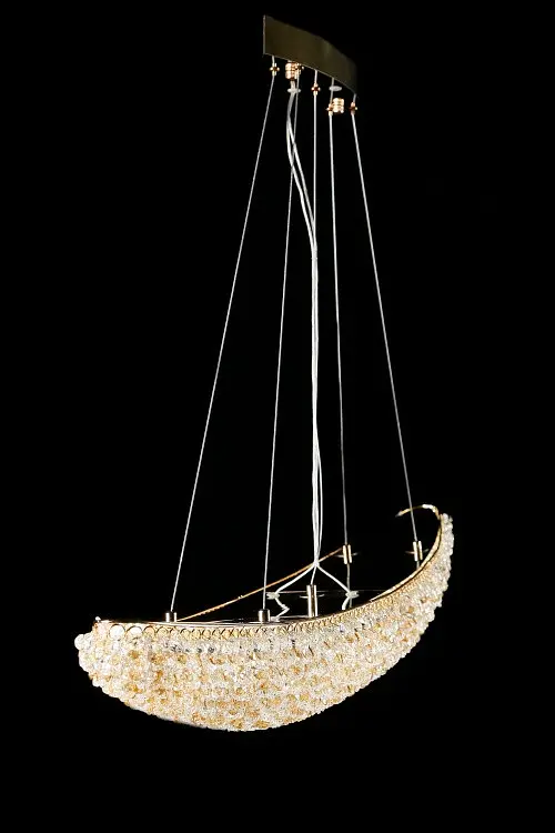 Підвісна кришталева світлодіодна люстра Splendid Ray L6341/1200*230/1 LED, золото, білий, 100 Вт, від 25-35 м² - фото 4