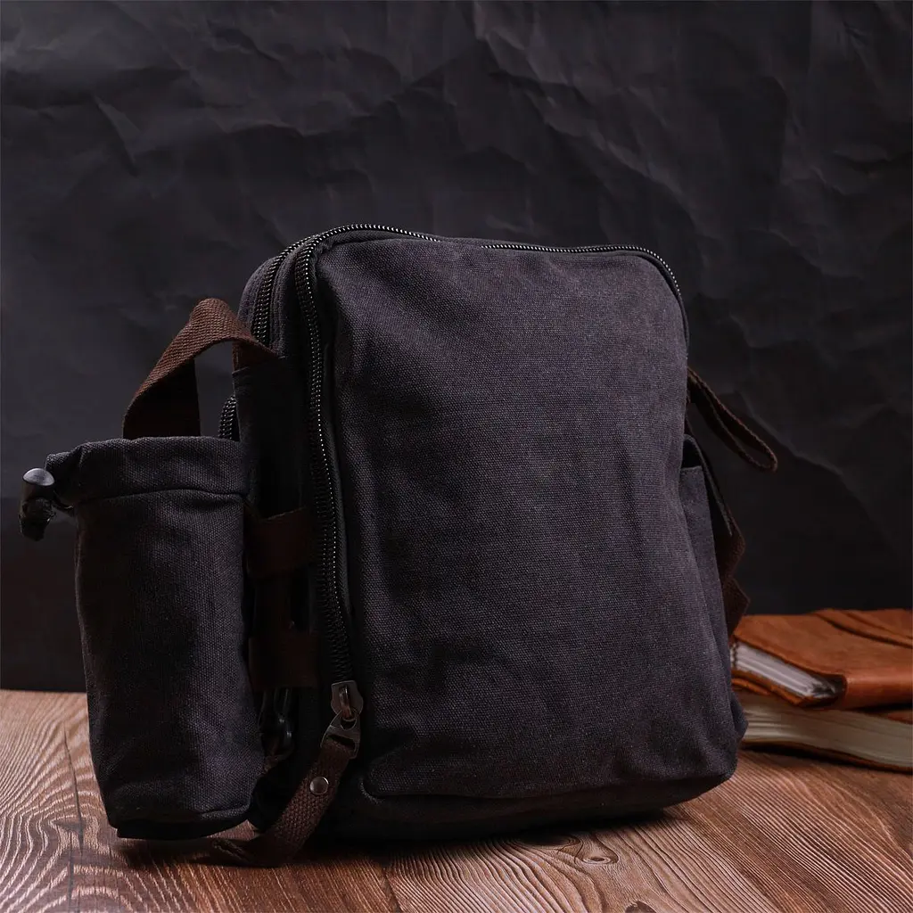Текстильна сумка з чохлом для води Vintage 22208 чорний - фото 9