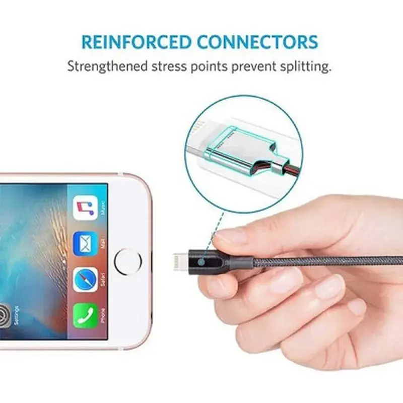 Дата кабель USB 2.0 AM to Lightning 1.8m black Anker (A8013H11/A8013H12) - фото 4
