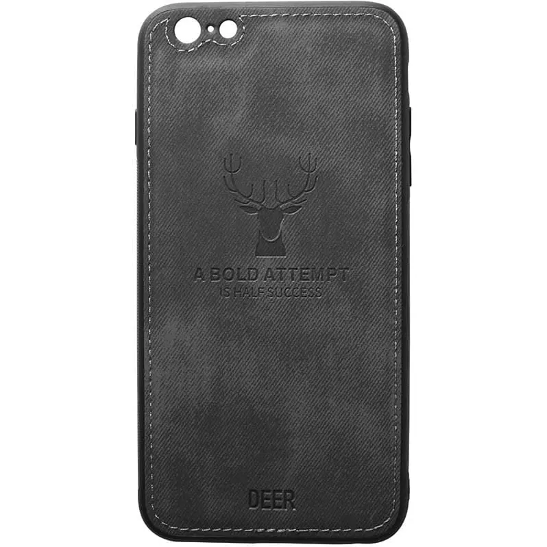 Чохол-накладка Toto Deer Shell With Leather Effect Case Apple iPhone 6/6s Black - фото 1