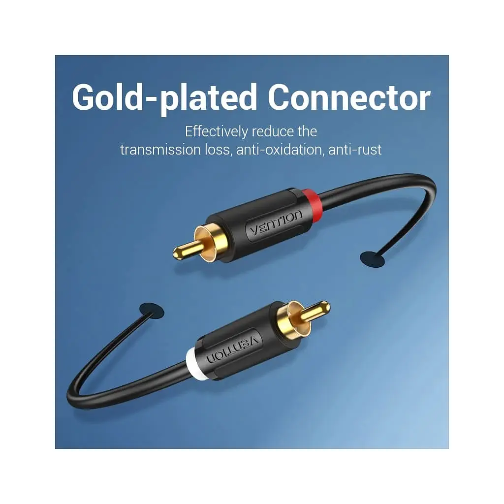 Кабель мультимедійний 2xRCA M to 2xRCA M 1.5m black Vention (BCMBG) - фото 10