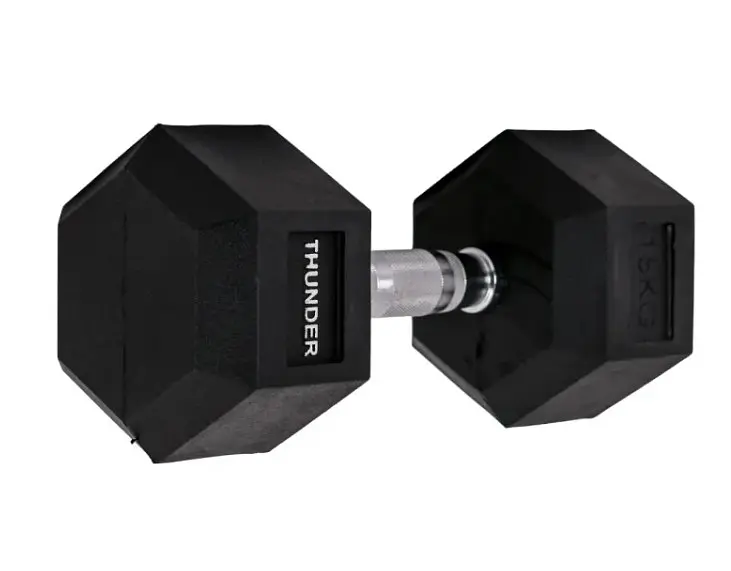Гантель шестигранна Thunder 15 кг (HEXAGONAL-DUMBBELLS-15KG) - фото 1