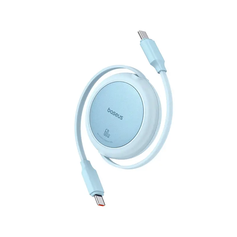 Кабель Baseus Free2Pull Mini Charging Cable USB-C to USB-C 60W 1 м Galaxy голубой - фото 3