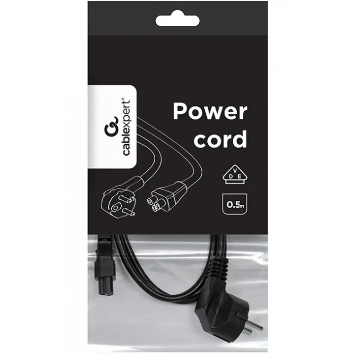 Кабель живлення ноутбука 0.5 м Cablexpert VDE, 3pin - фото 3