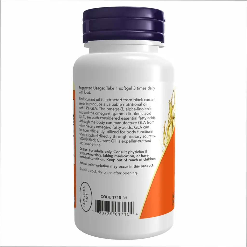 Олія чорної смородини Now Foods Black Currant Oil 500 mg 100 sgels - фото 3