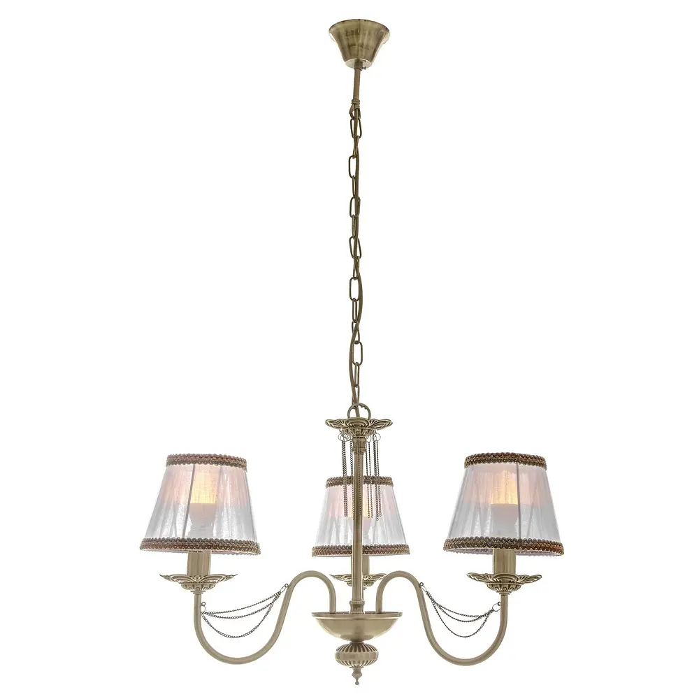 Люстра подвесная Brille с абажуром классическая E14 40W BZ (BKL-662S/3) - фото 2