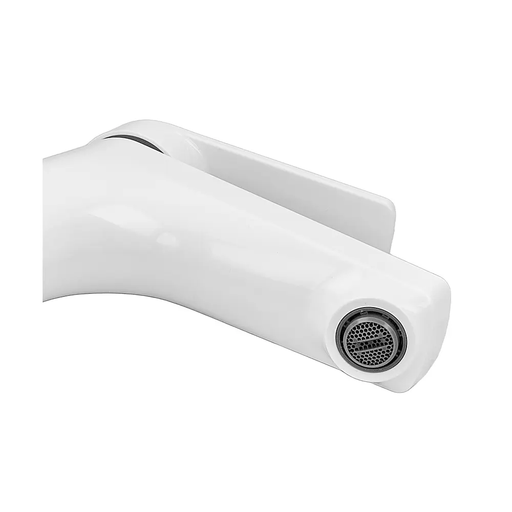 Смеситель для умывальника Plamix Lucas-001 SET white с подводом PM0706 Белый - фото 4