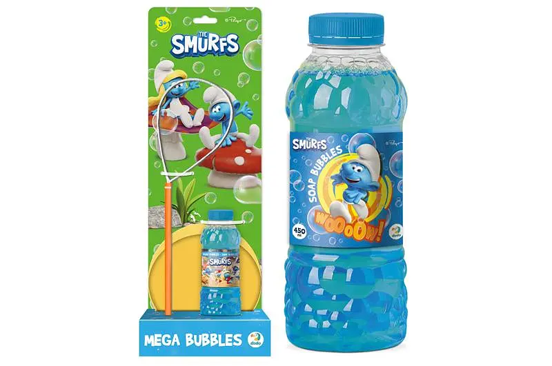 Бульбашки мильні 200637 "Mega Bubbles з тарілкою Смурфики" об'єм 450 мл DoDo - фото 3