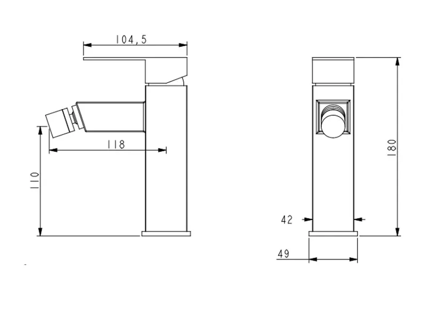 Смеситель для биде Lidz Kubis 001AF, Nickel (k35) LDKUB001AFNKS46097 - фото 2