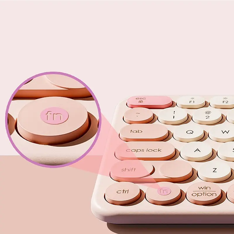 Беспроводная клавиатура Baseus K01A Wireless Tri-Mode Keyboard (English Version) (B00955503) Baby Pink - фото 3
