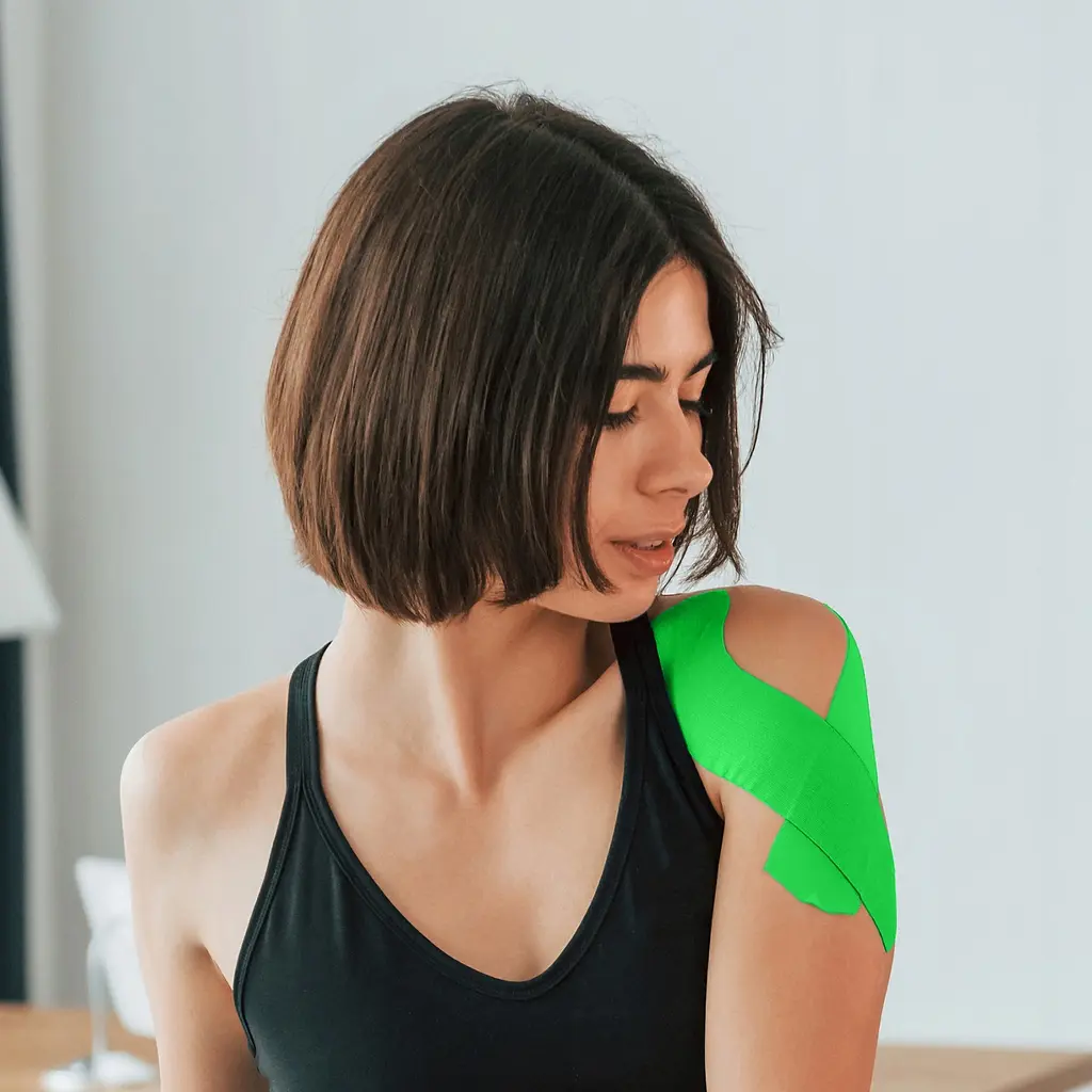 Стрічка кінезіологічна (кінезіо тейп) 4FIZJO 5 см x 5 м 4FJ0543 Green (P-5907739315984) - фото 5