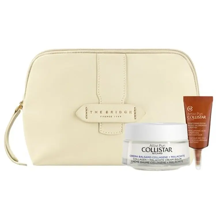 Набір для жінок Collistar Attivi Puri: Крем-бальзам для обличчя 50 мл + Концентрат для контуру очей 5 мл + Косметичка - фото 2