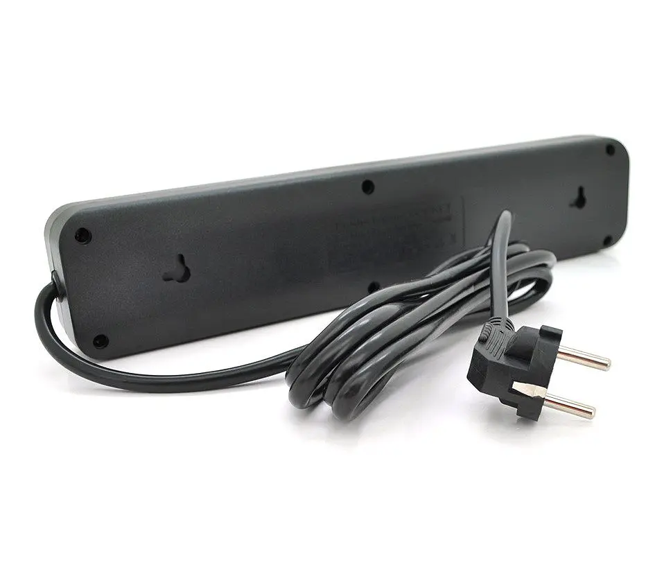 Мережевий фільтр подовжувач Voltronic F-25, 5 розеток EU, 2 м, 3х0,75 мм, 2500 W, Black - фото 2