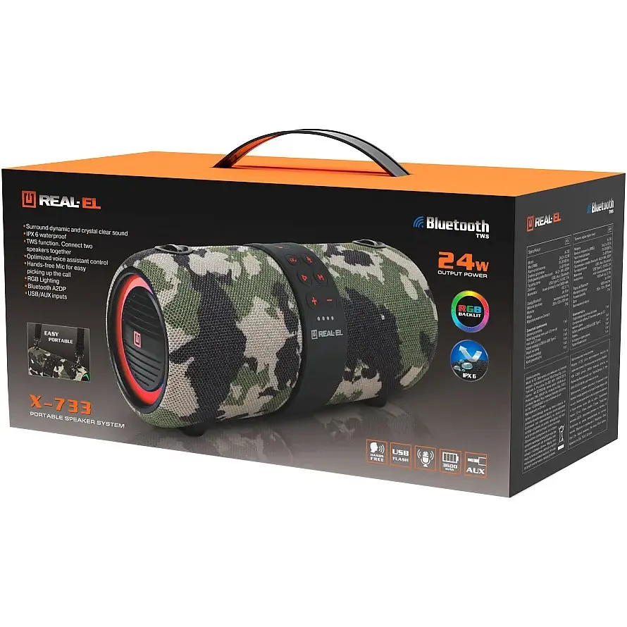 Портативна акустика REAL-EL X-733 Camo (EL121600020) [134900] - фото 12