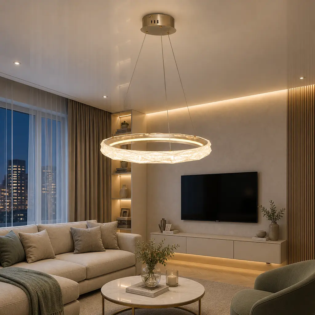 LED-люстра кільце Diasha 583-600G золото, 95 Вт, з пультом, 60 см, до 17 м2 - фото 2
