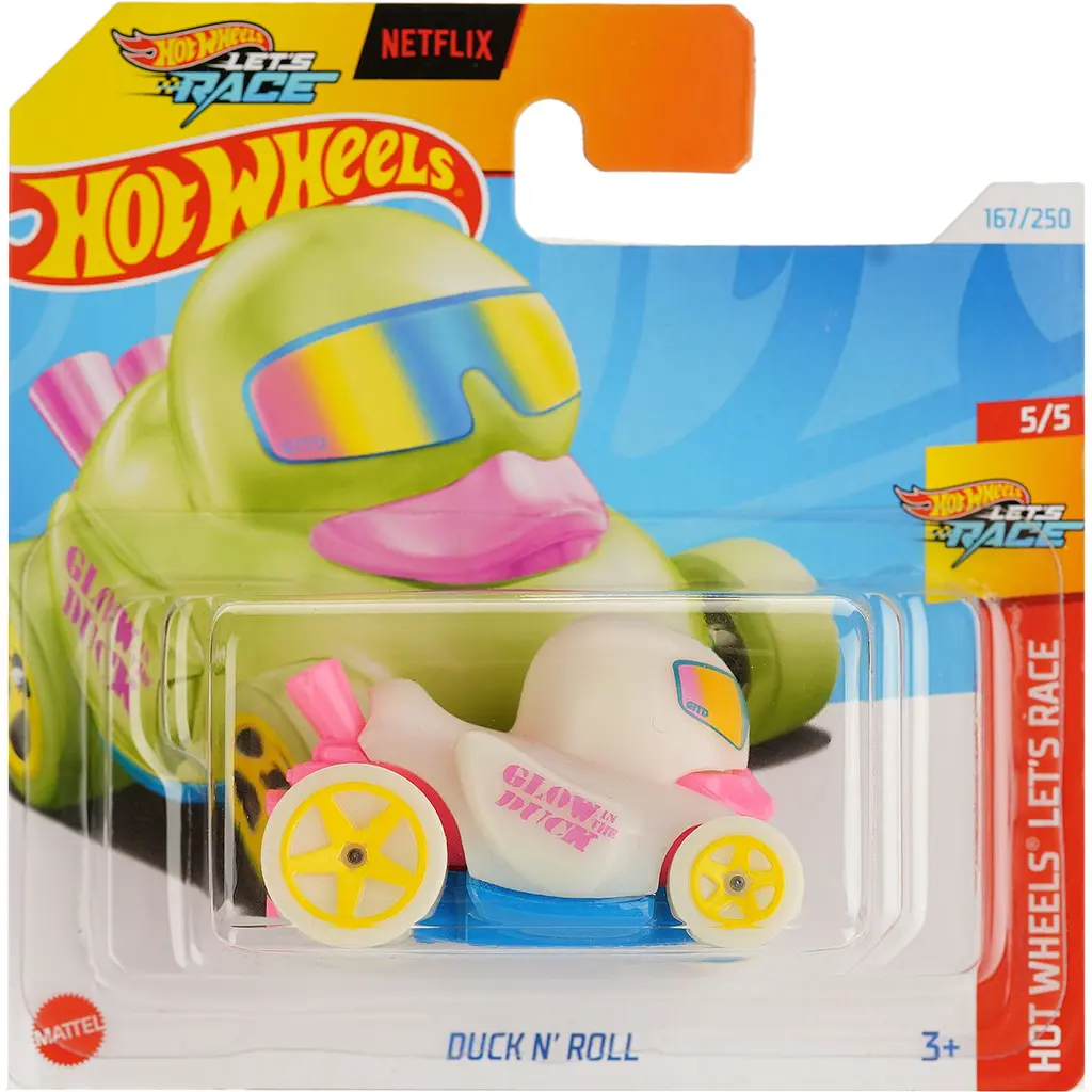 Набор: Базовая машинка Hot Wheels HW Let's Race Duck N' Roll белая (5785) + Базовая машинка Hot Wheels HW Hot Trucks 63 Studebaker Champ красная (5785) - фото 2