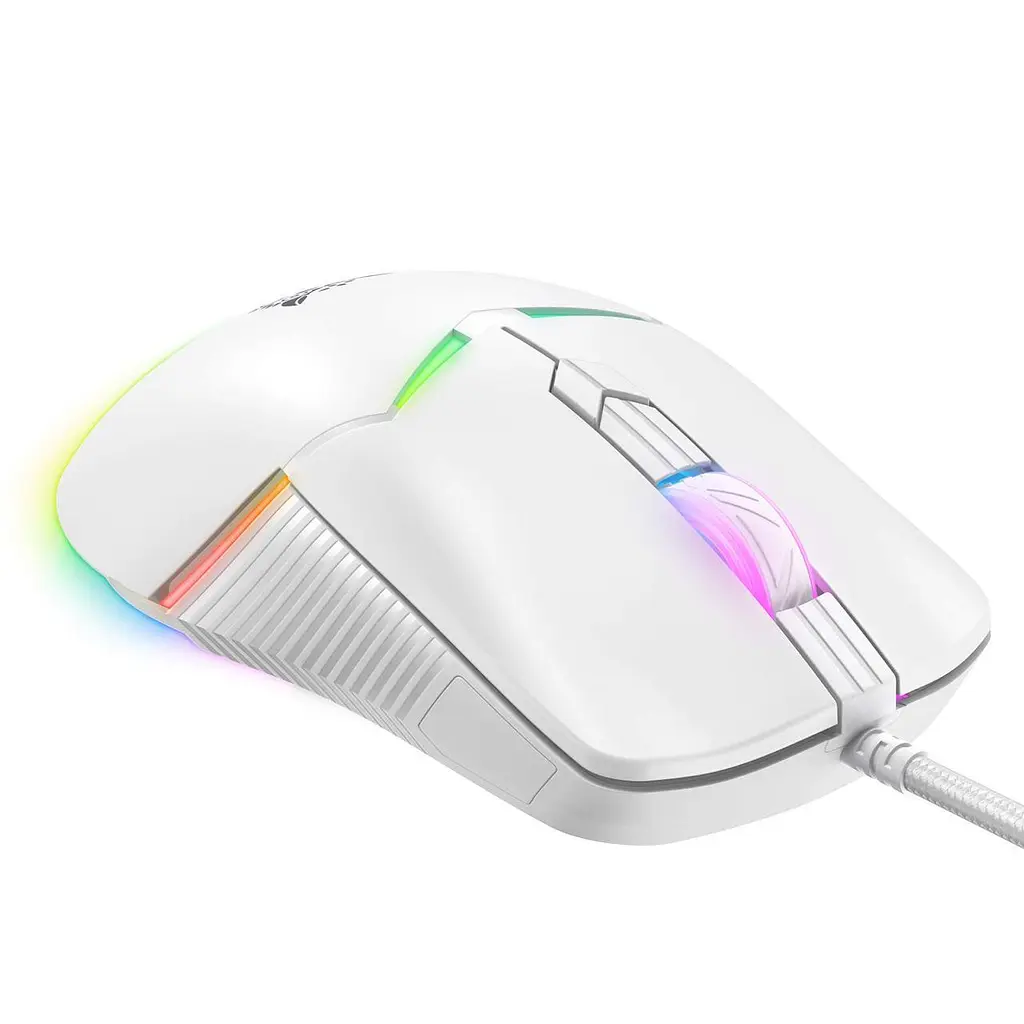 Компьютерная мышка Onikuma игровая проводная с RGB подсветкой и 6400 DPI для ПК и ноутбука Белый - фото 3